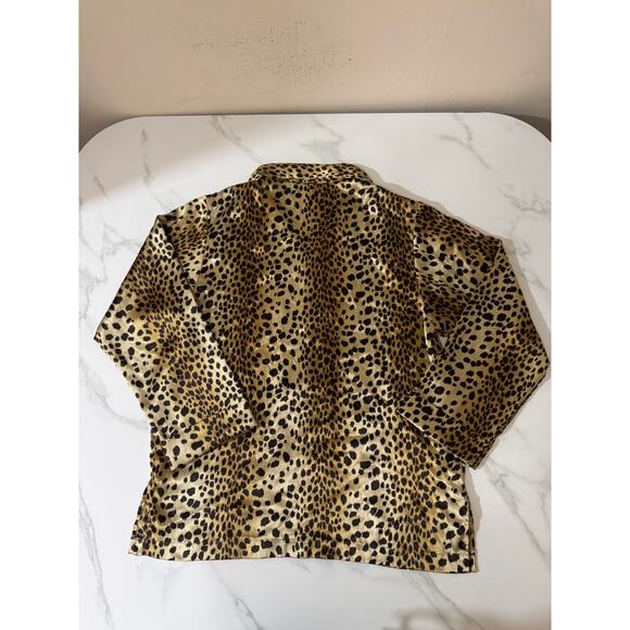 Victoria's Secret Cheetah Print Long Sleeve Pajama Shirt Button Up Women's Small - Picture 5 of 5